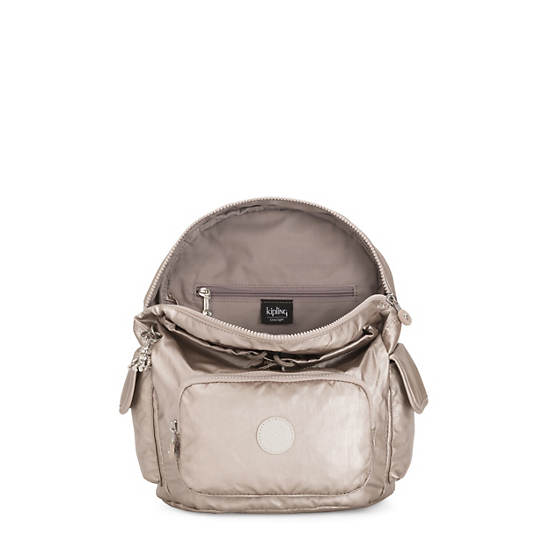 Kipling City Pack Small Metallic Ryggsäck Beige | SE 1700FD